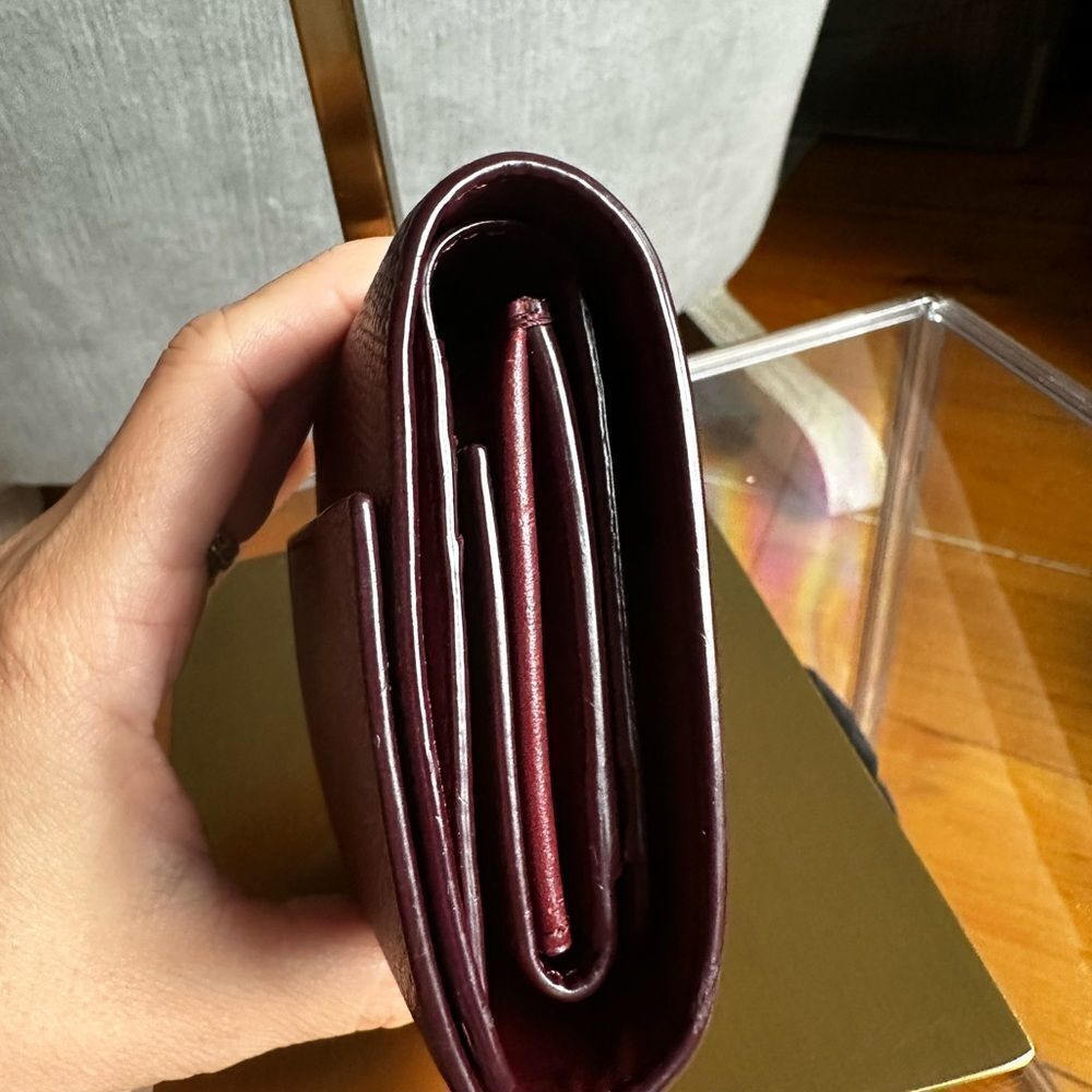 Compact dark red Celine Wallet - Picture 6 of 7